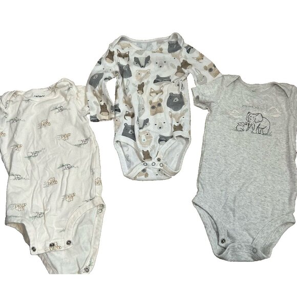Carter's Cloud Island Baby 6-9 months one piece bodysuits 3 outfits shirts - Picture 1 of 7